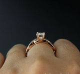 Infinity Twisted Rope Engagement Ring 1.5ct Oval Cut Diamond 14k RoseGold Finish