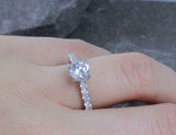 2.2ct Round Cut Diamond Engagement Ring Classic Solitaire 14k White Gold Finish