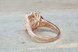 2.5ct Cushion Cut Morganite Engagement Ring 14k Rose Gold Over Halo Split Shank