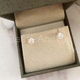 1ct Round Cut Moissanite Solitaire Stud Earrings For Women 14k White Gold Plated