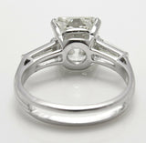 5Ct Radiant Diamond Trilogy Solitaire Ring 18K White Gold Over Baguette Accents