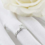 1.5ct Heart Cut Diamond Engagement Ring Twisted Infinity 14k White Gold Finish