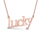 Lucky Name Fancy Pendant Valentines Gift 14k Rose Gold Finish NO CHAIN