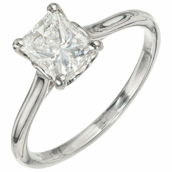 1.5ct Radiant Cut Diamond Solitaire Promise Engagement Ring 14k WhiteGold Finish