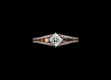 2ct Princess Cut VVS1D Diamond Engagement Ring 14k Rose Gold Finish Split Shank