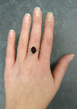 1.2ct Engagement Ring Oval Cut Red Garnet Solitaire Design 14k White Gold Finish