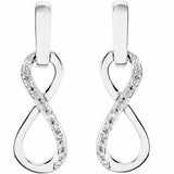 0.5ct Round Cut VVS1 D Diamond Infinity Drop Earring Women 14k White Gold Finish