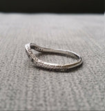 1Ct Round Cut Black Diamond Bent Vintage Wedding Ring Band 14K White Gold Finish