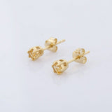 0.5ct Stud Earrings Round Cut Yellow Citrine Solitaire 14k Yellow Gold Finish