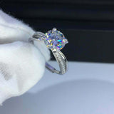 1.5ct Round Cut Diamond Accents Split Shank Engagement Ring 14k WhiteGold Finish