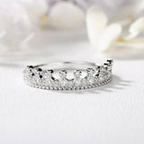 1ct Round Cut Diamond Engagement Ring Princess Crown Tiara 14k White Gold Finish