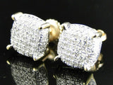 0.5ct Round Cut Diamond Iced Hip Hop Cluster Stud Earrings 14k Yellow Gold Over