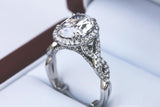 Halo Infinity Engagement Ring 1.3ct Oval Cut VVS1D Diamond 14k White Gold Finish