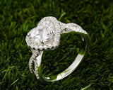 Halo Infinity Engagement Ring 1.5ct Heart Cut VVS1 Diamond 14k White Gold Finish