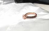 2.3ct Round Cut Peach Morganite Solitaire Three Row Band Ring 14k Rose Gold Over