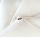 0.2ct Marquise Cut Purple Amethyst Trilogy Minimalist Ring 14k White Gold Finish