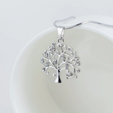 1Ct Round Cut Diamond Tree Design Floral Pendant 14K White Gold Finish NO CHAIN