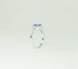 1.5ct Cushion Cut Blue Tanzanite Engagement Ring 14k White Gold Finish Halo