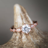 1.4ct Round Cut Diamond Engagement Ring 14k Rose Gold Finish Accents Solitaire