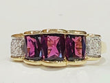 5ct Engagement Ring Radiant Cut Ruby Stackable Partywear 14k Yellow Gold Finish