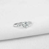 1.65ct Round Diamond Engagement Ring Solitaire with Accents 14k White Gold Over