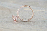 1.2ct Round Cut Morganite Engagement Ring 14k Rose Gold Finish Diamond Accents