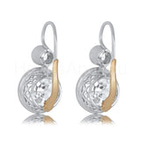 2ct Round Cut Moissanite Bezel Set Drop Earrings For Women 14k White Gold Plated