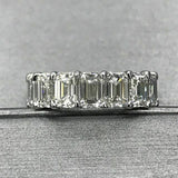 6Ct Emerald Cut Diamond Women Wedding Band 14K White Gold Finish Full Eternity