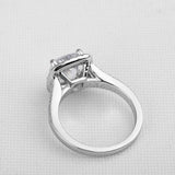 2ct Princess Cut Diamond Engagement Ring Split Shank Halo 14k White Gold Finish