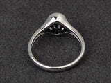 1.6ct Engagement Ring Oval Cut Black Diamond Bezel Set 14k White Gold Finish