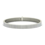 25Ct Round Sparkle Cut Diamond 3 Line Iced Tennis Bracelet 18K White Gold Finish