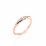 0.6ct Round Cut Diamond Engagement Ring Dainty Minimalist 14k Rose Gold Finish