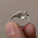 2.5ct Heart Cut Peach Morganite Double Heart Engagement Ring 14k White Gold Over