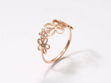 0.6ct Round Cut Diamond Engagement Ring Petite Flower Open 14k Rose Gold Finish