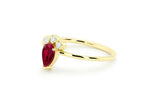 0.5ct Pear Cut Pink Ruby Petite Minimalist Engagement Ring 14k YellowGold Finish