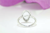 Pear Shape Cluster Engagement Ring 1.6ct Round Cut Diamond 14k White Gold Finish