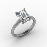 1.5ct Emerald Cut VVS1D Diamond Engagement Ring Solitaire 14k White Gold Finish