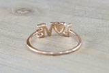 1.5ct Round Cut Diamond Love Heart Band Engagement Ring 14k Rose Gold Finish