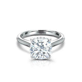 Hidden Halo Solitaire Engagement Ring 2ct Cushion Cut Diamond 14k WhiteGold Over