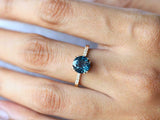 1.5ct Round Cut London Blue Topaz Solitaire with Accent Ring 14k YellowGold Over