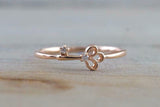 0.1ct Round Cut VVS1D Diamond Engagement Ring 14k Rose Gold Finish Petite Key