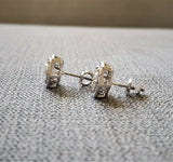 2Ct Round Cut Diamond Vintage Milgrain Stud Earrings Women 14K White Gold Finish