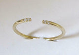 Open Stackable Wedding Ring Band 0.2ct Round Cut Diamond 14k Yellow Gold Finish