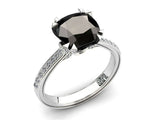 2ct Cushion Cut Black Diamond Engagement Ring Bridal Set Band 14k WhiteGold Over