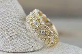 1ct Round Cut Diamond Wedding Band 14k Yellow Gold Finish Filigree Milgrain Wide