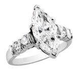 3.3Ct Marquise Cut Diamond Solitaire with Accents Ring 14K White Gold Finish