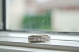 Three Row Full Eternity Wedding Band 2ct Round Cut Diamond 14k White Gold Finish