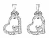 0.6ct Round Cut VVS1D Diamond Open Heart Dangle Earrings 14k White Gold Finish