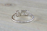 1.5ct Round Cut Diamond Love Heart Band Engagement Ring 14k White Gold Finish