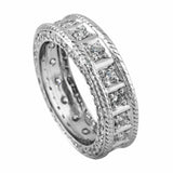 4Ct Round Cut Diamond Rope Braided Eternity Wedding Band 14K White Gold Finish